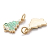 Real 18K Gold Plated Brass Enamel Pendants KK-A154-17G-3