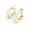 Enamel Twist Square Stud Earrings EJEW-P214-23G-01-1