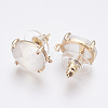 Faceted Glass Stud Earring Findings GLAA-F084-A07-2