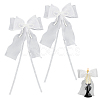 Bowknot Polyester Gauze with Plastic Pearl Curtain Holdback AJEW-WH0314-541-1