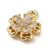 Brass with Clear Cubic Zirconia Charms KK-G478-02D-KCG-2