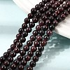 Natural Garnet Gemstone Bead Strands G-R263-4mm-5