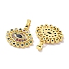 Golden Brass Micro Pave Cubic Zirconia Pendants KK-L209-038G-01-2