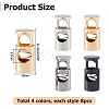 32Pcs 4 Colors Alloy Spring Cord Locks FIND-HS0002-31-2