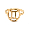 Ion Plating(IP) 201 Stainless Steel Constellations Gemini Finger Ring for Women RJEW-G266-06G-1