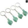 Green Aventurine with Metal Mini Axe Keychain PW-WG4971C-01-1