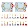 Transparent Glass Enamel Pendant Stitch Markers HJEW-AB00418-1
