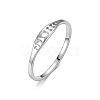 Hollow Moon Phase 304 Stainless Steel Finger Rings FS-WG454BE-01-2