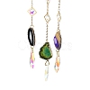 Gemstone Chips Beaded Moon Hanging Sun Catchers HJEW-M004-03-2