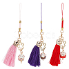 3Pcs 3 Colors Cartoon Lucky Cat Straps Mobile Phone Lanyard AJEW-OC0004-03-1