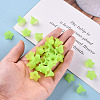 Green Frosted Transparent Acrylic Flower Beads X-PLF018-05-6
