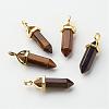 Natural Tiger Eye Pointed Pendants G-G902-A06-2