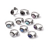 Fox Natural Gemstone Cuff Rings KK-A173-06AS-1