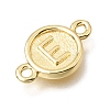 Brass Disc with Initial Links Connector Charms KK-E802-36G-E-2
