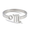 Non-Tarnish Constellations 304 Stainless Steel Open Cuff Ring for Women RJEW-L122-001P-04-2