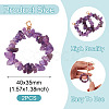 2Pcs Natural Amethyst Chip Beaded Pendants PALLOY-TAC0232-06-3