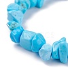 Synthetic Turquoise Chips Beads Stretch Bracelet for Women BJEW-AL00003-12-4