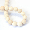 Frosted Natural Fossil Round Bead Strands G-E334-12mm-22-3