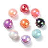 UV Plating Rainbow Iridescent Acrylic Beads PACR-E001-04-2