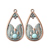 Alloy with Synthetic Turquoise Pendants FIND-B055-01I-1