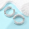 Brass Micro Pave Cubic Zirconia Huggie Hoop Earrings EJEW-K083-37P-B-5