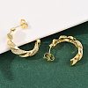 Brass Micro Pave Clear Cubic Zirconia Twist Stud Earrings EJEW-L275-16G-01-3