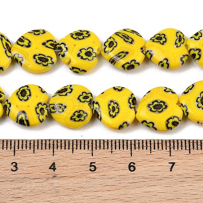 Handmade Millefiori Glass Heart Bead Strands LK-P017-13-1