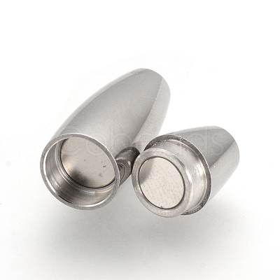 Tarnish Resistant 304 Stainless Steel Magnetic Clasps with Glue-in Ends LS-STAS-Q211-29A-1