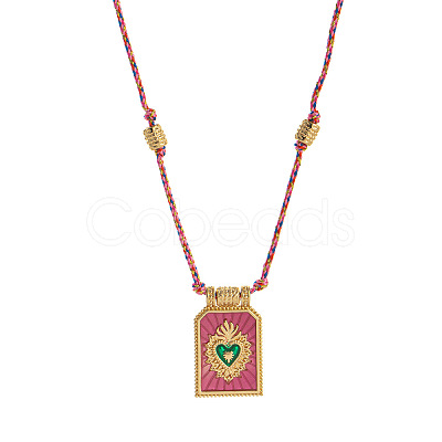 Brass and Enamel Pendant Necklaces FS-WG2CA9F-07-1