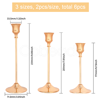 2 Sets Iron Candle Holders AJEW-GL0002-92-1