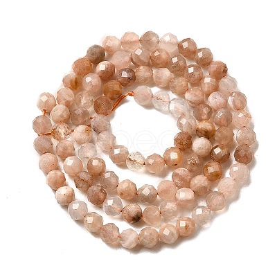 Natural Peach Moonstone Beads Strands G-F619-19A-4mm-1
