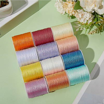 12 Rolls 12 Colors Metallic Sewing Thread OCOR-CY0002-02B-1