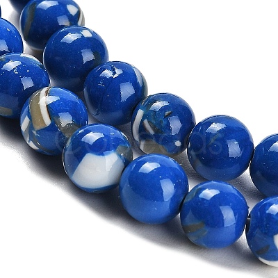 Assembled Synthetic Stone and Trochus Shell Beads Strands G-B128-08B-05-1