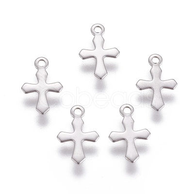 Tarnish Resistant 316 Surgical Stainless Steel Tiny Cross Charms STAS-E470-03P-1