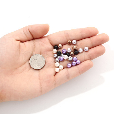 500Pcs 10 Colors Baking Paint Pearlized Glass Pearl Round Bead Strands HY-YW0001-02A-1