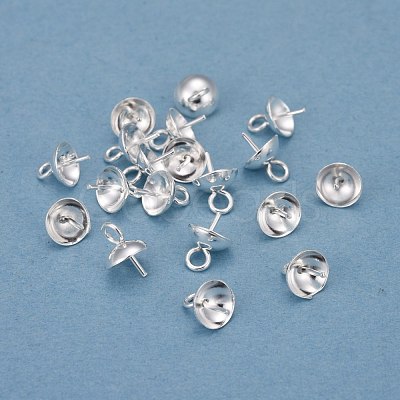 304 Stainless Steel Cup Pearl Peg Bails Pin Pendants X-STAS-H410-19S-B-1