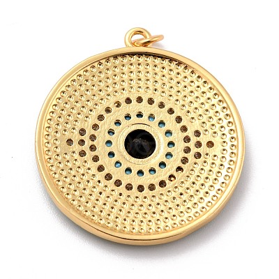 Real 18K Gold Plated Brass Micro Pave Cubic Zirconia Pendants ZIRC-L100-084G-02-1