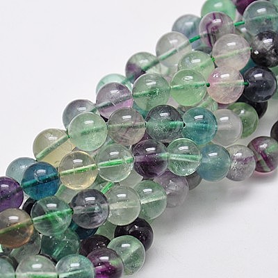Natural Fluorite Beads Strands X-G-E112-6mm-18-1