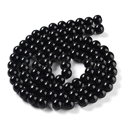 Black Glass Pearl Round Loose Beads For Jewelry Necklace Craft Making X-HY-10D-B20-1