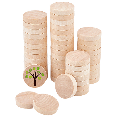 Unfinished Schima Wooden Round Pieces WOOD-WH0027-73-1