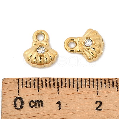 304 Stainless Steel with Crystal Rhinestone Charms STAS-G358-05G-04-1
