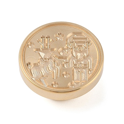 Christmas Series Wax Seal Brass Stamp Head AJEW-Z031-04G-05-1