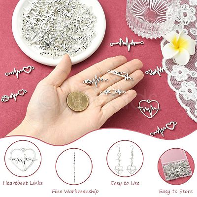 80Pcs 10 Styles Tibetan Style Alloy Connector Charms TIBE-CJ0001-38-1