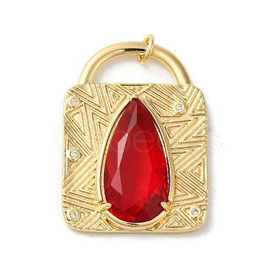 Lock Rack Plating Brass Pendants KK-U022-09G-01-1