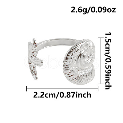 Ocean Animals 304 Stainless Steel Cuff Open Rings OU3325-8-1