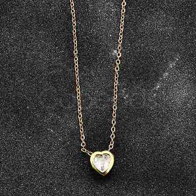 304 Stainless Steel Pendant Necklaces NJEW-O108-14G-1