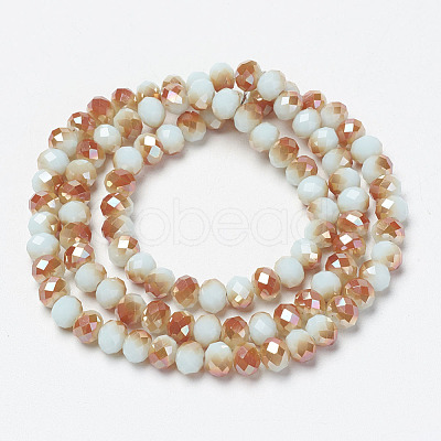 Electroplate Opaque Solid Color Glass Beads Strands EGLA-A034-P4mm-J01-1