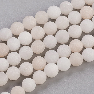 Natural Pink Aventurine Beads Strands X-G-Q462-8mm-13-1