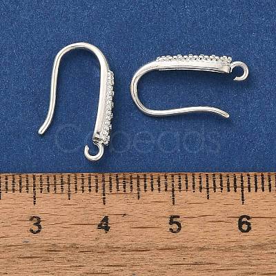 Rack Plating Brass Micro Pave Clear Cubic Zirconia Earring Hooks KK-A231-11S-1