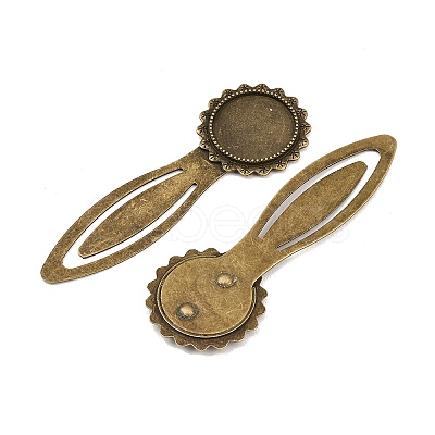 20mm Tray Bookmark Cabochon Settings X-PALLOY-S033-40AB-NR-1